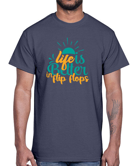 life is better in flip flops Style 90#- summer- Cotton Tee