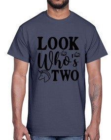 look whos two 267#- unicorn- Cotton Tee