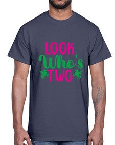 look whos two 268#- unicorn- Cotton Tee