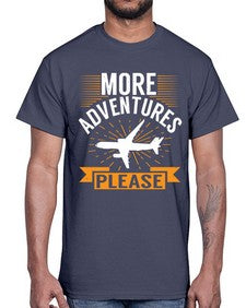 more adventures please  32#- airplane- Cotton Tee