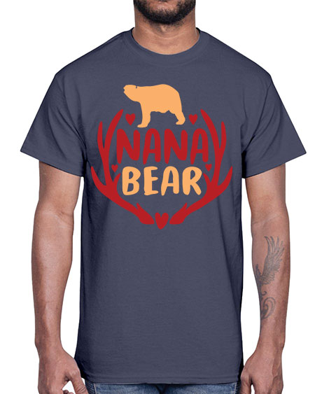 nana bear 195#- bears - animals- Cotton Tee
