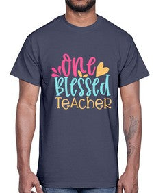 one blessed teacher 560#- teacher- Cotton Tee