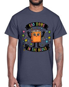 one hundred Days in the Books 567#- one hundred days- Cotton Tee