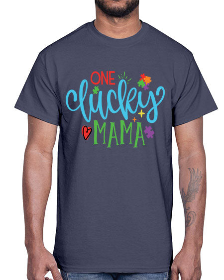 one lucky mama Style 33#- autism- Cotton Tee