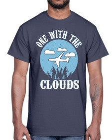 one with the clouds  34#- airplane- Cotton Tee