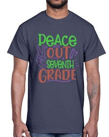 peace out seventh grade 644#- seventh grade- Cotton Tee