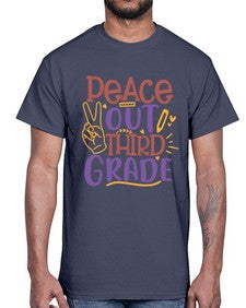peace out third grade 645#- third grade- Cotton Tee