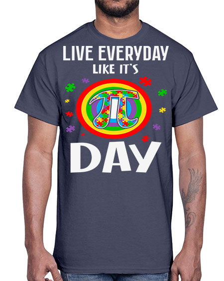 pi day autism puzzle math 111#- autism- Cotton Tee