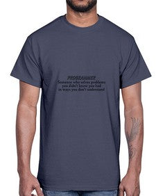 programmer some one who solves problems 2#- computer- Cotton Tee