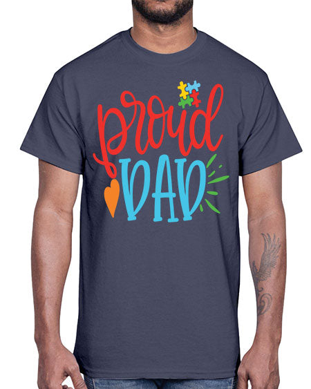 proud dad Style 36#- autism- Cotton Tee