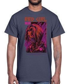 red girl feuaf 1012#- art pop art- Cotton Tee