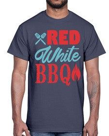 red white bbq 374#- bbq- Cotton Tee