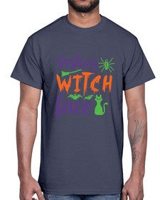 resting witch face 25#- witch- Cotton Tee