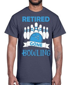 retired gone bowling bowlers 830#- bowling- Cotton Tee