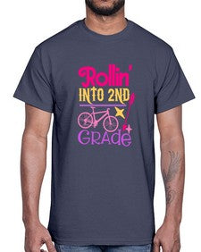 rollin into second grade 783#- second grade- Cotton Tee