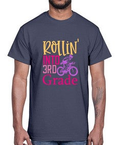 rollin into third grade 782#- third grade- Cotton Tee