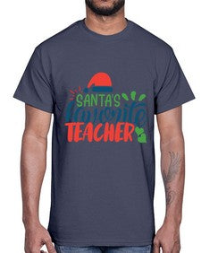 santas favorite teacher Style 350#- teacher- Cotton Tee