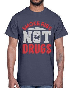 smok ribs not drugs 401#- bbq- Cotton Tee