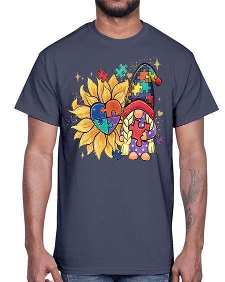 sunflower gnome autism- autism- Cotton Tee