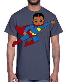 super kid 1#- black boys or men- Cotton Tee