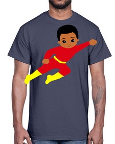 super kid 4#- black boys or men- Cotton Tee