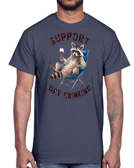 support day drinking 67#- raccoon- Cotton Tee