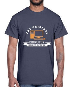the original computer print delete 12#- computer- Cotton Tee