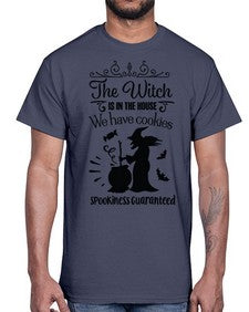 the witch is in the house sign 20#- witch- Cotton Tee
