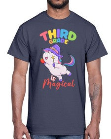 third Grade is Magical Unicorn 962#- third grade- Cotton Tee