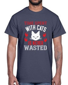 time spend with cat is never wasted Style 120#- cats- Cotton Tee