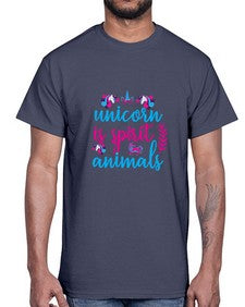 unicorn is spirit animals 465#- unicorn- Cotton Tee