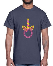 unicorn monogram frame 477#- unicorn- Cotton Tee