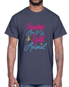 unicorns are my spirit animal 526#- unicorn- Cotton Tee