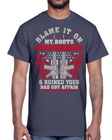 veteran showed up in boots 1198#- western- Cotton Tee
