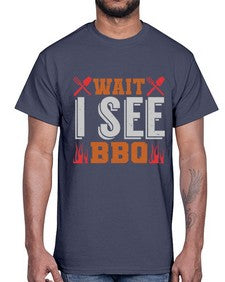 wait i see bbq 457#- bbq- Cotton Tee