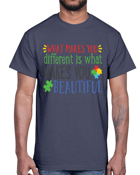 what makes you different is what makes you beautiful Style 3#- autism- Cotton Tee