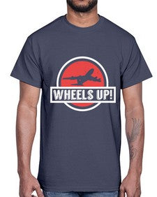 wheels up  50#- airplane- Cotton Tee
