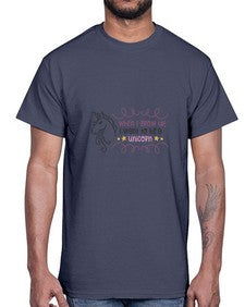 when i grow up i want to be a unicorn 554#- unicorn- Cotton Tee