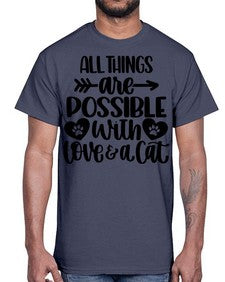 All Things Are Possible Style 75#- cats- Cotton Tee