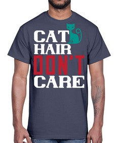 cat hair dont care o Style 29#- cats- Cotton Tee