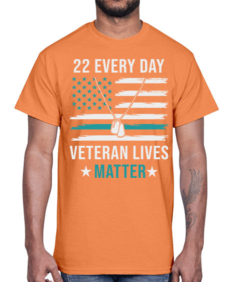 22 Every Day Veteran Lives 29#- PTSD- Cotton Tee