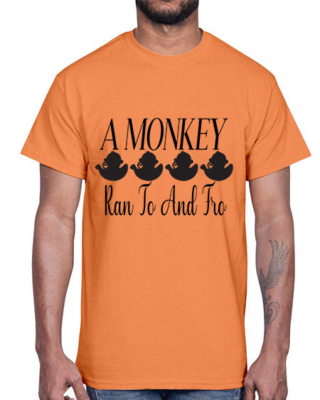 A monkey ran to and - monkey- Cotton Tee