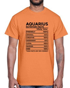 Aquarius Nutrition Facts 67#- aquarius- Cotton Tee