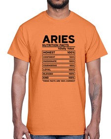Aries Nutrition Facts 97#- aries- Cotton Tee