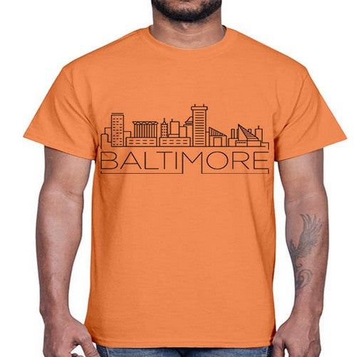 Baltimore Minimal Skyline 398#- cities- Cotton Tee