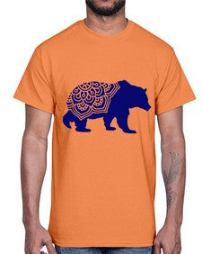 BearMandala 253#- mandala- Cotton Tee