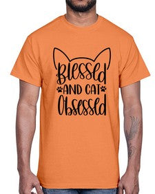 Blessed And Cat Obsessed Style 79#- cats- Cotton Tee