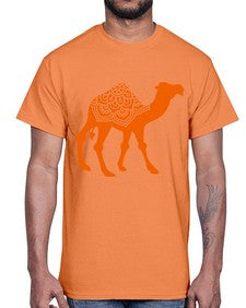 CamelMandala 295#- mandala- Cotton Tee