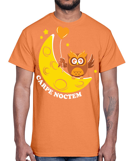 Carpe Noctem Moon Stars Owl A TurtleRabbit 1#- owl- Cotton Tee