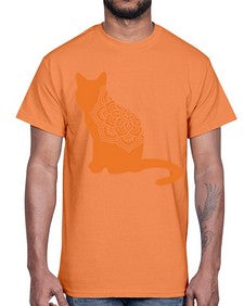 CatMandala 324#- mandala- Cotton Tee